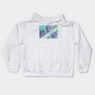 Mackinac Lilacs Watercolor Kids Hoodie